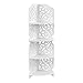 Finether 4-Tier Waterproof Shelf Unit Modern Storage Organizer Wood Plastic Composite Corner Shelf Display Free Standing Rack, for Bathroom and Living Rome, White