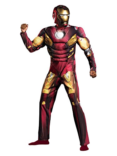 Marvel Comics Avengers Mens Ironman Muscle Costume with Helmet Mask XL