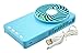 Welltop Mini Mirror Fan Handheld Fan Electric Personal Fans 3 Speeds Portable Mini USB 18650 Rechargeable Emergency Power Bank Ultra-thin Summer Fan (Blue)