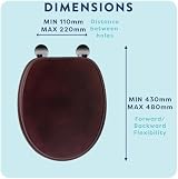 Croydex Davos Flexi-Fix Wooden Toilet Seat Mahogany with Adjustable Hinges view 4