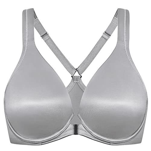 DELIMIRA Women's Front Closure Racerback Bras Plus