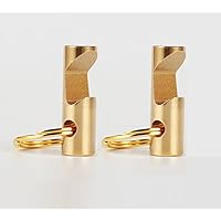 Mini Camping Brass Beer Bottle Openers, Outdoor Two in One Key Chains and Can Cap Removers from Hoocozi, 2Pcs, Gold