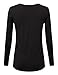 JJ Perfection Women's Pleated Scoop Neck Long Sleeve T-Shirt Blouse Top