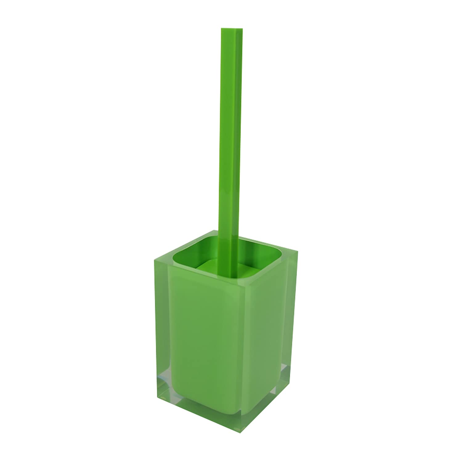 Gedy Auckland Acid Green, Dimensions and Weight: 37.5 x 9.8 x 9.8 cm & 0.85 kg, Made Clear Resin, Toilet Brush Design by R&S, Handmade, 2 Year Warranty, Unica
