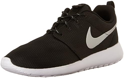Nike Women's Roshe One Black/Metallic Platinum/White Running Shoe 6 Women US
