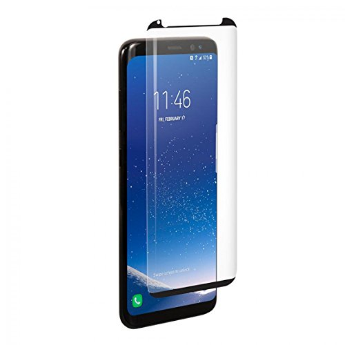 Galaxy S8 Screen Protector 3D Curved Full Coverage Artwork, High Definition and Sensitivity Reliable 9H Hardness Protection Anti Fingerprint S8 Screen Protector Tempered Glass (Black) by Techno Space.