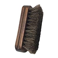 Runfon Horsehair Shoe Shine Brush Soft Genuine Horse Hair Bristles Wood Handle Shoes Leather Care