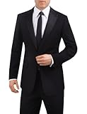 Alexander Dobell Men's Peak Lapel 1 Button Slim Fit Tuxedo Jacket