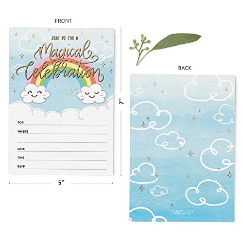 25 Birthday Party Invitations and Envelopes for Boys or Girls, Magic Rainbow Party Invitations, Fill-in Style Birthday Invitations, Blank Birthday Invitations - Thumbnail 2