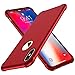 iPhone X Case, iPhone Xs Case, with[2 x Tempered Glass Screen Protector] ORETech 360° Full Body Shockproof Protection Cover Ultra-Thin Hard PC + Soft Rubber Silicone Case for iPhone X/XS- Red