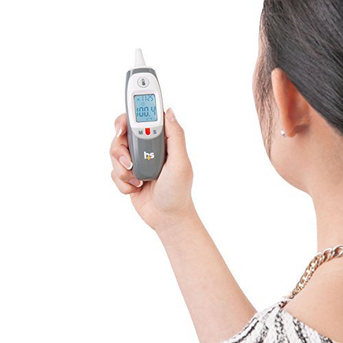 HealthSmart Compact Instant Read Infrared Digital Ear Thermometer, Gray