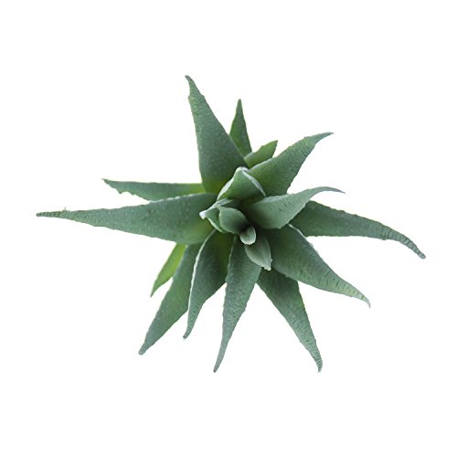 Goodma 3 Pieces Realistic Artificial Aloe Faux Succulent Textured Spiky Green Haworthia Cactus Plants Unpotted (Light Green)
