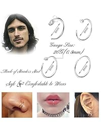 Milacolato - Juego de 28 piercings de acero inoxidable para nariz, labio, labio, labio, nariz, aro, joyería