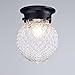 Truelite Industrial Antique Style Plantation Collection Flush Mount Ceiling Light Prismatic Glass Globe Light Fixtures