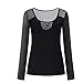 MCCKLE Women's Sexy Mesh Sheer See Through Long Sleeve Shirt , Black , XL(US M)