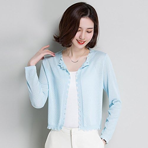 LLZWJ Shawl/Sunscreen/Decoration/Gift/Thin Linen Sun Protection Clothing Short Sleeve Long Sleeve Knit Cardigan Outside Small Shawl Jacket Air Conditioning Shirt