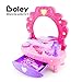 Boley Fashion Vanity Mirror - 38 Piece Play Set with Pretend Makeup for Little Girls, Table with Light-Up Musical Mirror, Fake Cosmetics Kit, Hair Accessories, and More! for Little Kids and Toddlers
