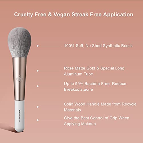 Makeup Brush Set 15pcs Pro Everyday Essentials Makeup Brushes Tool Kit Premium Synthetic Face and Eye Brushes for Foundation, Powder, Concealers, Blush, and Eyeshadow. (15pcs)