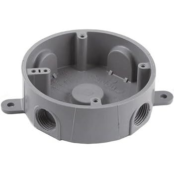 Sigma Electric 143854WH 1/2-Inch 5 Hole Round Box, White - Electrical