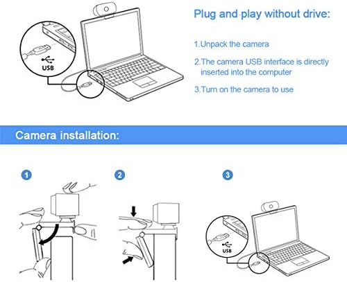 1080p Full HD USB Webcam with Built-in Microphone with Privacy Cover and Tripod,30fps Plug and Play Widescreen Live Streaming Web Computer Camera for PC Video Conferencing/Calling/Gaming…