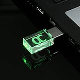 ONCHOICE 16GB Crystal Flash Drive, USB 3.0 LED Memory Stick 3D Logo Transparent Waterproof Thumb Drive for Wedding Birthday