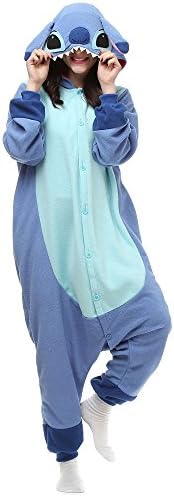 ZEALOVE Adult Sleepwear For Couples Winter Onesies Kigurumi Pajamas Costume Sleep Bag Blue Small