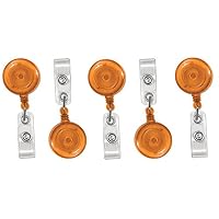 Dealzip Inc Translucent Orange Retractable Name Tag Holders Badge Reel ID Card Business Name Card with Belt Clip-50 pcs