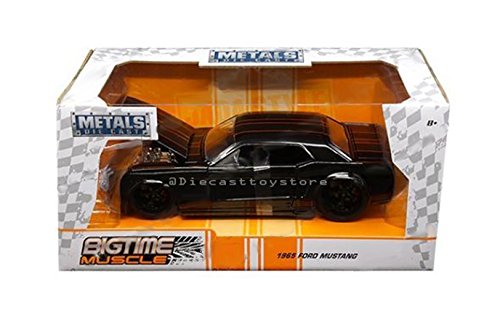 Jada 1: 24 W/B - Bigtime Muscle - 1965 Ford Mustang (Black with Matte Black Stripes) Diecast Vehicles