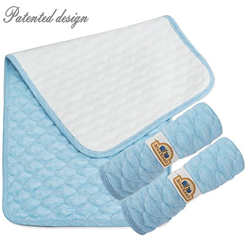 BlueSnail Quilted Thicker Waterproof Changing Pad Liners, 3 Count (Blue