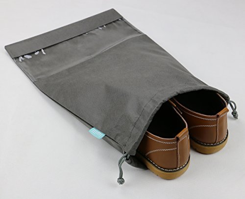 iwill CREATE PRO Portable Shoe Storage Bag for Mens Shoes, Travel Shoe Bags for Luggage Suitcase, Dustproof Shoes Pouch for Closet, Dark Gray, 10pcs