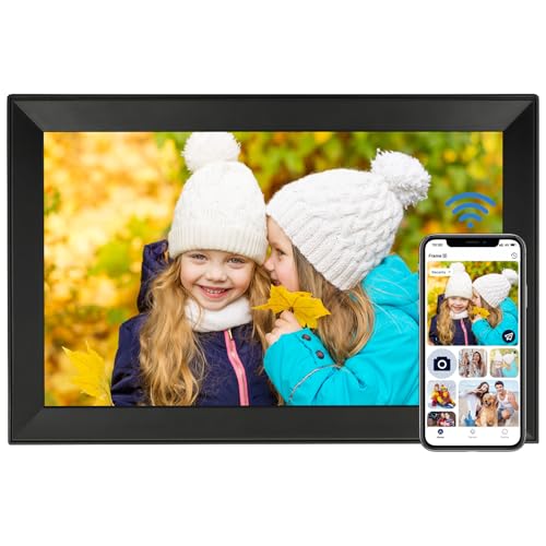 64 GB Digitaler Bilderrahmen mit 15,6-Zoll 1920 * 1080HD, automatischer Drehfunktion, WLAN Digitaler Bilderrahmen, Aufhängemöglichkeit sowie sofortige