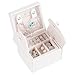 Vlando Akoya Two-Tier Small Jewlery Box, Daily Wearing Jewelries Organizer, Travel Accessories - White