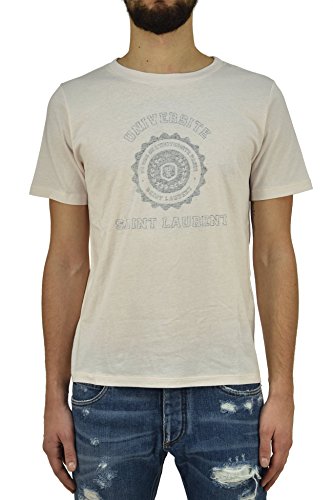 Saint Laurent T-Shirt Universite Pink Mens - Color Pink - Size: S/M/L - Made in Italy