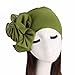 Womens Great Hats,Women Ladies Retro Big Flowers Hat Turban Brim Hat Cap Pile (Army Green, Large)