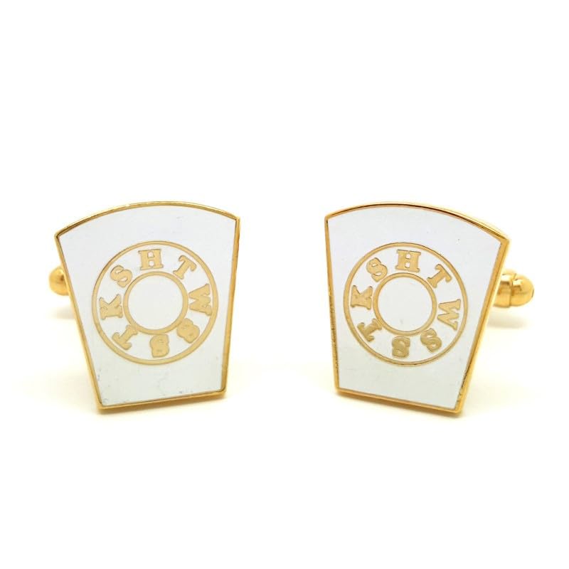 BOBIJOO Jewelry - Cufflinks freemasonry, Gold and White HTWSSTKS