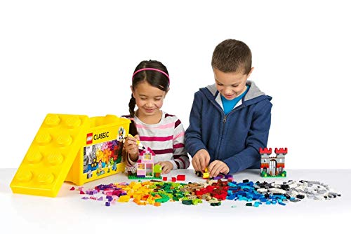 LEGO Classic Große Bausteine-Box, Konstruktionsspielzeug für Mädchen und Jungen mit Aufbewahrungsbox, enthält bunte LEGO Steine, Reifen, Türen, etc. in 33 Farben, Geschenk für Kinder ab 4 Jahren 10698 – Bild 4