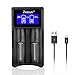Zeasun Smart Battery Charger for 14500 16340 18650 26650 AA AAA 18490 18350 17670 17500 LCD Display USB Universal Battery Charger for Li-ion Ni-MH Ni-CD LiFePO4 Rechargeable Batteries