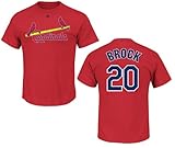 St. Louis Cardinals Lou Brock Red Name and Number T-Shirt