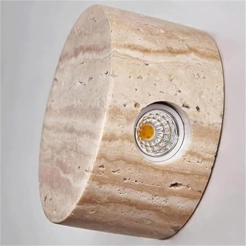 Moderno Lámpara de pared estilo japonés wabi-sabi con pantalla de piedra natural,Aplique LED vintage para espejo de baño,Lampara de pared de comedor,Luz para sala,pasillo,dormitorio,estudio (A)