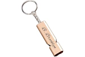Personalized Outdoor Whistle Keychain, Custom Name Engraved Metal Emergency, Loud Survival Whistle for Hiking Camping, Lightw