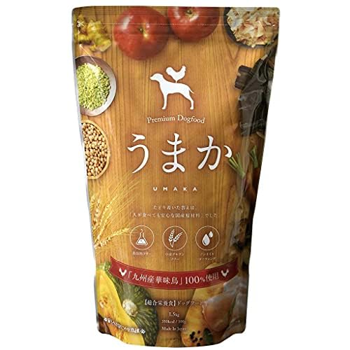 華ちゃん犬猫すこやか本舗 うまか 【 国産 無添加 】ドッグフード ドライ チキン 華味鳥 ヒューマングレード グルテンフリー グレインフリー 全犬種 全年齢 総合栄養食 1.5kg（単品） の商品画像