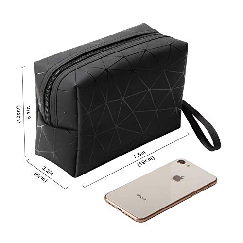 Makeup Bags, Small Travel Make Up Bags for Women and Girls, Portable Waterproof Cosmetic Organizer Bag with Handle, Black 4 Makeup Bags, Small Travel Make Up Bags for Women and Girls, Portable Waterproof Cosmetic Organizer Bag with Handle, Black
