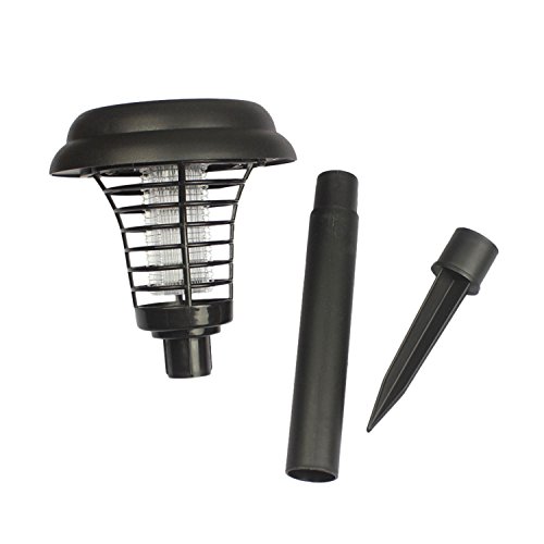 JMEXSUSS Garden Stake Repellent Light Outdoor Flying Insect Mosquito Killer Solar Powered Led Bug Zapper Lamp for Farm, Garden, Patio, Outdoor Ground (01)