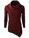 H2H Mens Slim Fit Basic Ribbed Thermal Turtleneck Pullover Sweaters Wine US L/Asia XL (KMTTL046)