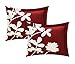 Chic Home 3 Piece Calla Lily Reversible Large Scale Floral Design Printed with Diamond Pattern Reverse Duvet Cover Set, Queen, Red