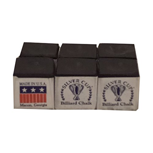 Silver Cup Half Dozen Black Pool Cue Chalk