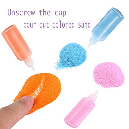 Excefore Art Sand,1.25Oz Colored Sand Bottles,Sand Arts And Crafts Kit,Scenic For Kids,Diy Painting,Wedding Decoration, Decorations Crafty Collection Bottles,12 Pcs
