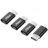 Ailun Type C Adapter Micro USB to USB C Adapter 4 Pack Data Sync Charging for MacBook ChromeBook Pixel Galaxy s20, s20+ S20Ultra S10 S9 S8 Plus Note 10 and More Type C Cable Supported Devices Black