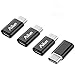 Ailun Type C Adapter Micro USB to USB C Adapter 4 Pack Data Sync Charging for MacBook ChromeBook Pixel More Type C Cable Supported Devices Black