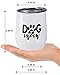 Fancyfams - Dog Mom - 12 oz Stainless Steel Stemless Wine Tumbler with Lid and Straw (Dog Mom - White)